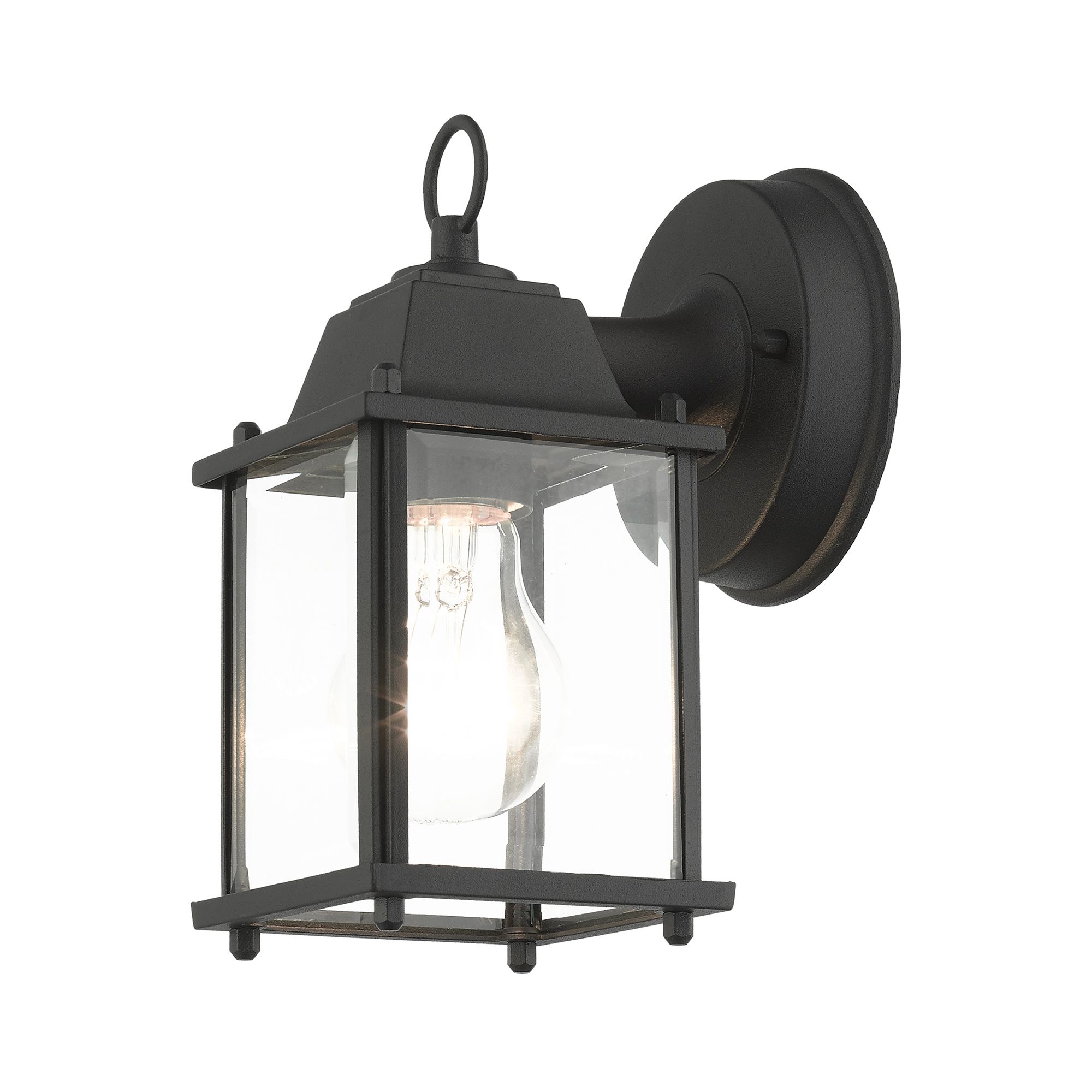 Hamilton 1 Light Textured Black Outdoor Wall Lantern