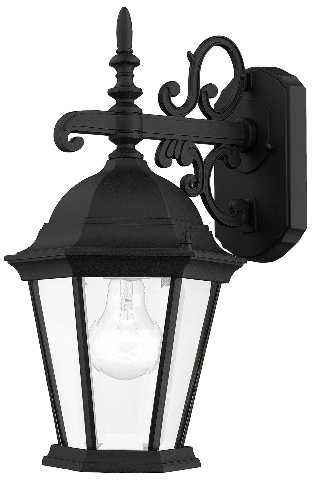 Hamilton 1 Light Textured Black Outdoor Wall Lantern 923M3 Lamps Plus