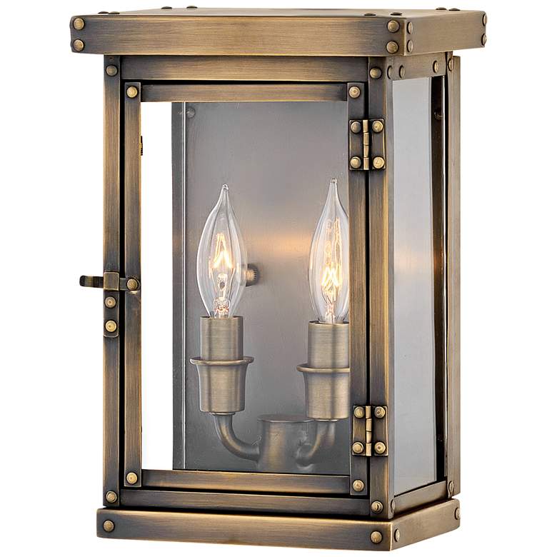 Image 1 Hamilton 10 1/2 inch High Dark Antique Brass Outdoor Wall Light