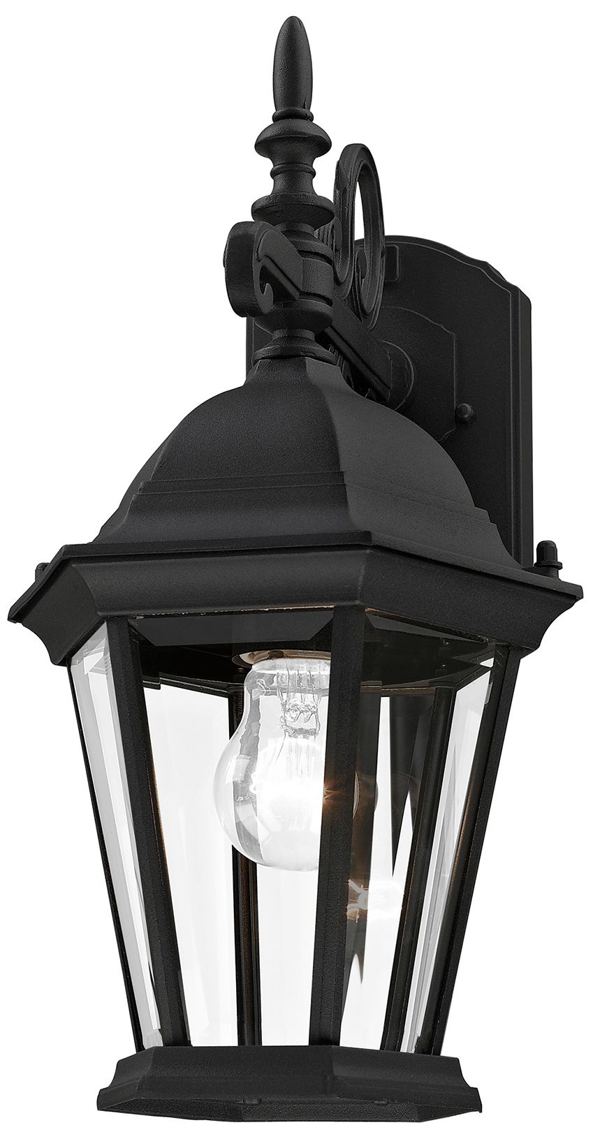 Hamilton 15 1/4" High Textured Black Outdoor Wall Light