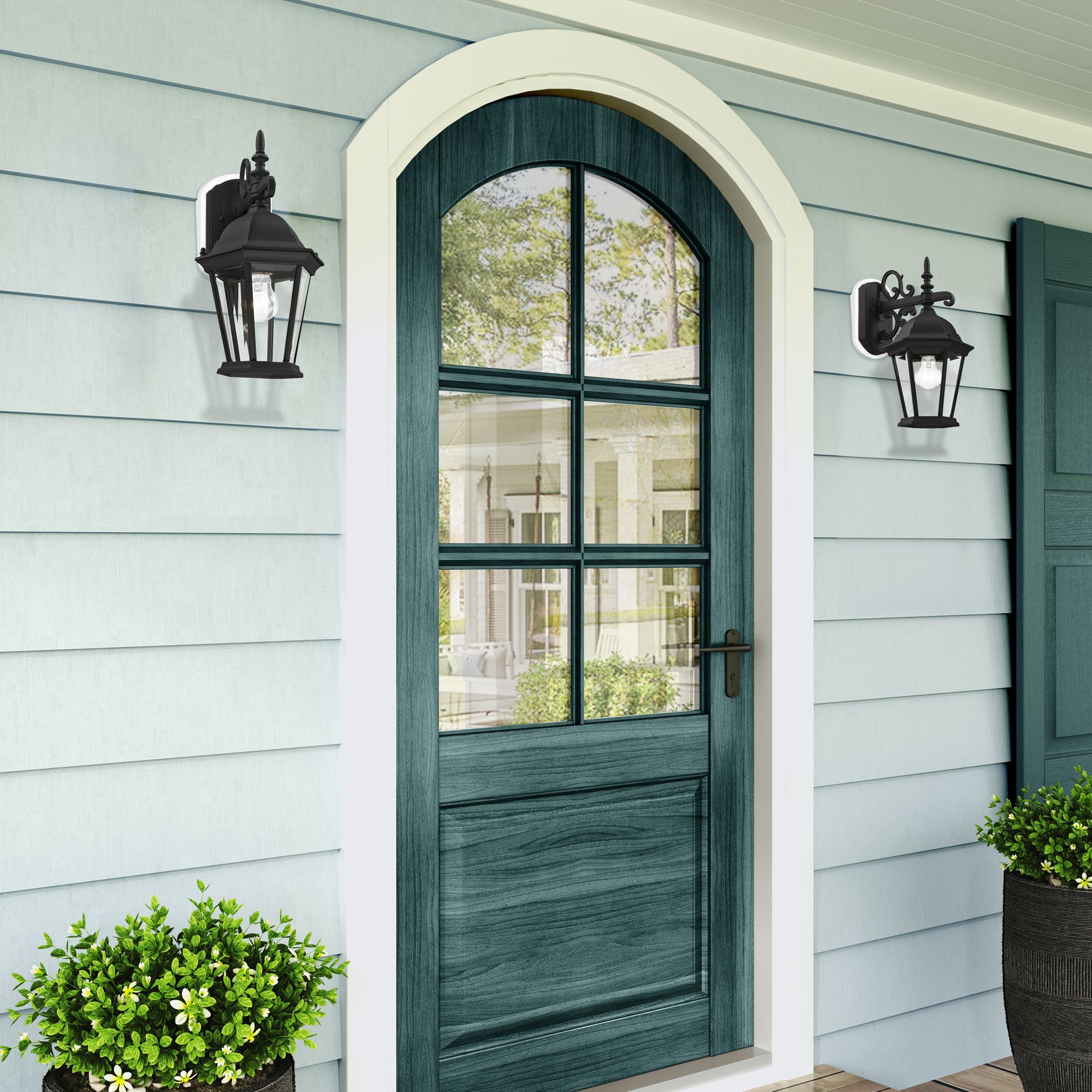 Hamilton 15 1/4" High Textured Black Outdoor Wall Light