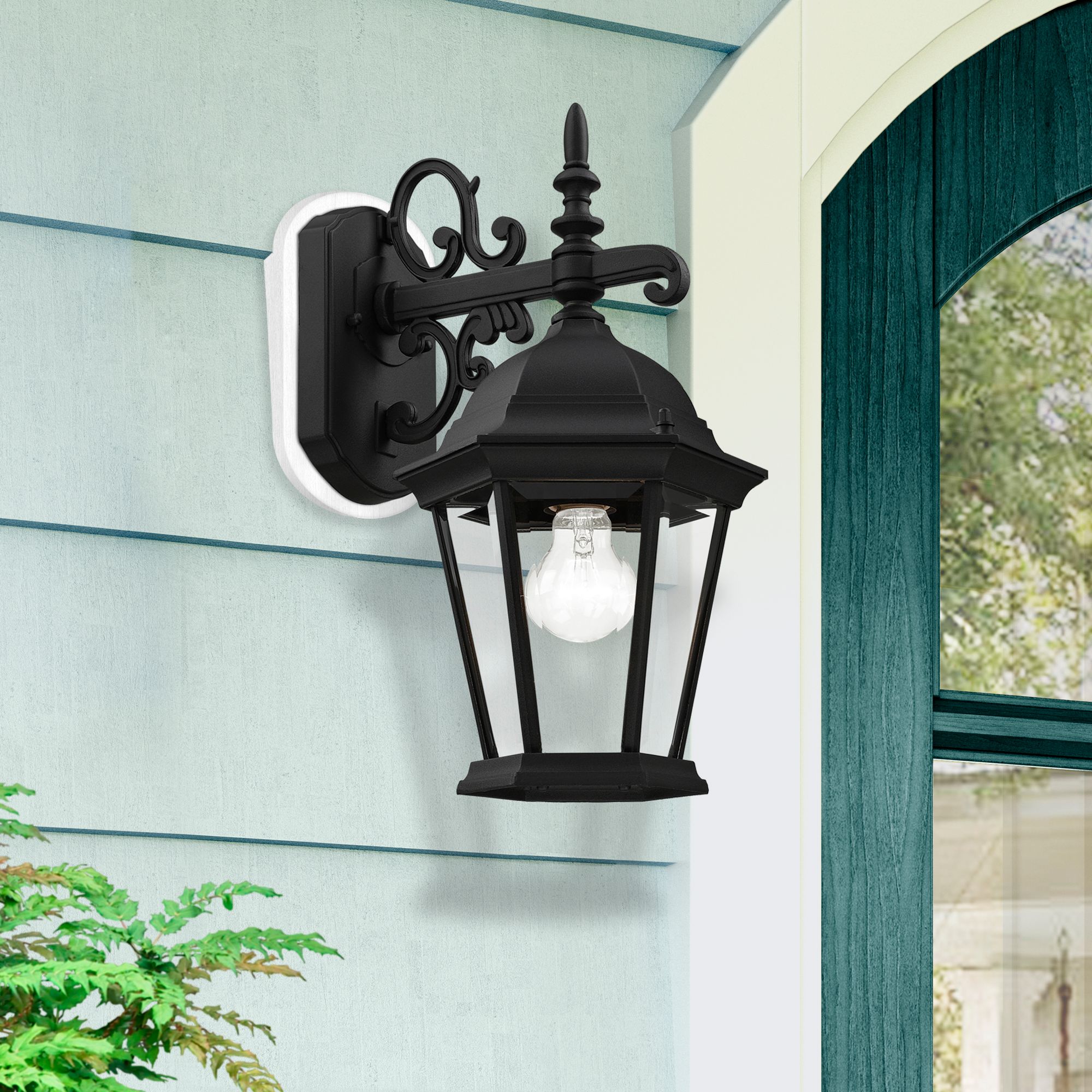 Hamilton 15 1/4" High Textured Black Outdoor Wall Light