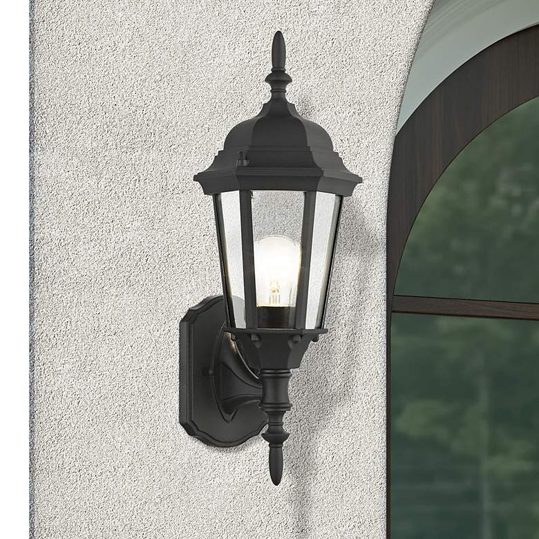Image 2 Hamilton 17 1/4" High Textured Black Outdoor Wall Light