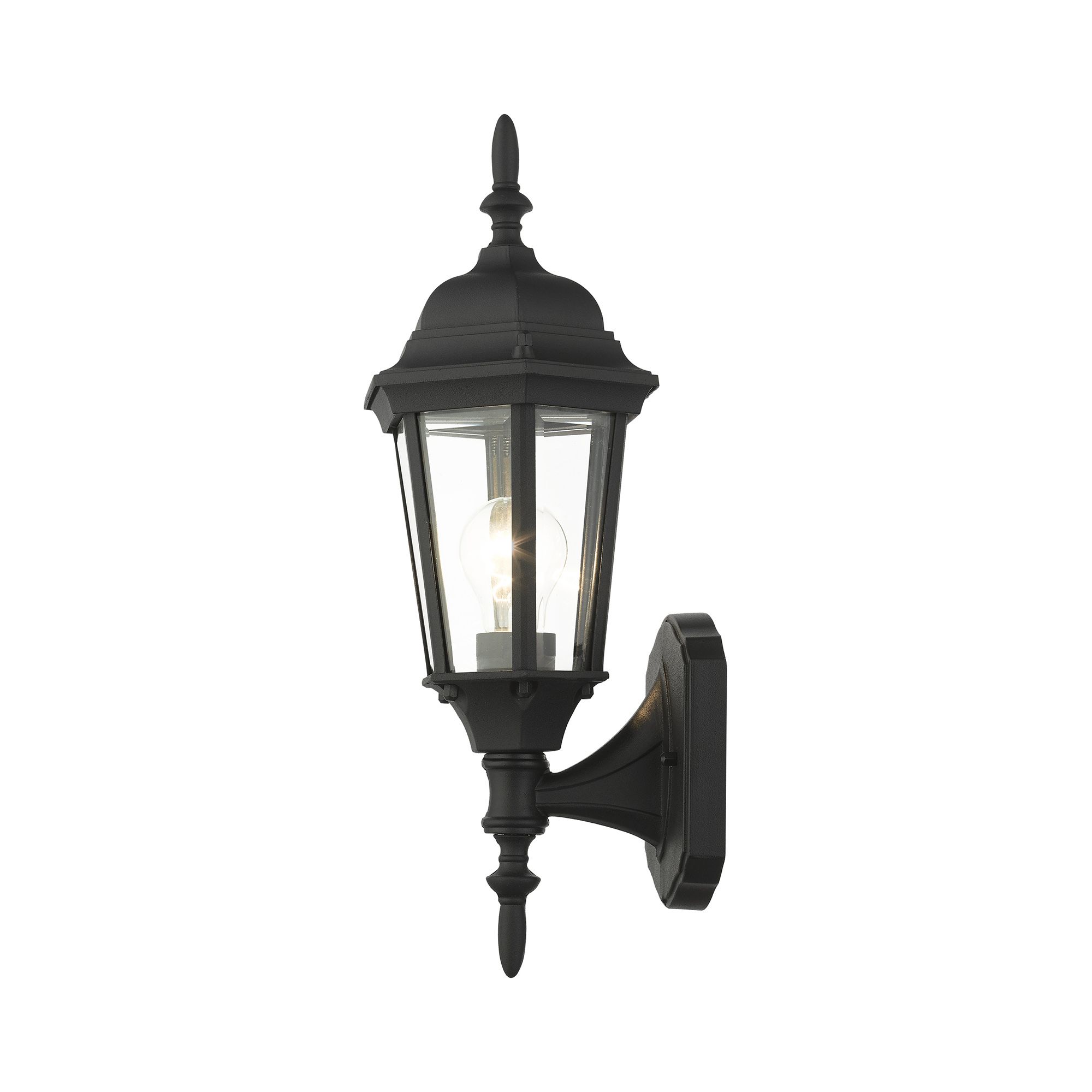 Hamilton 17 1/4" High Textured Black Outdoor Wall Light in scene