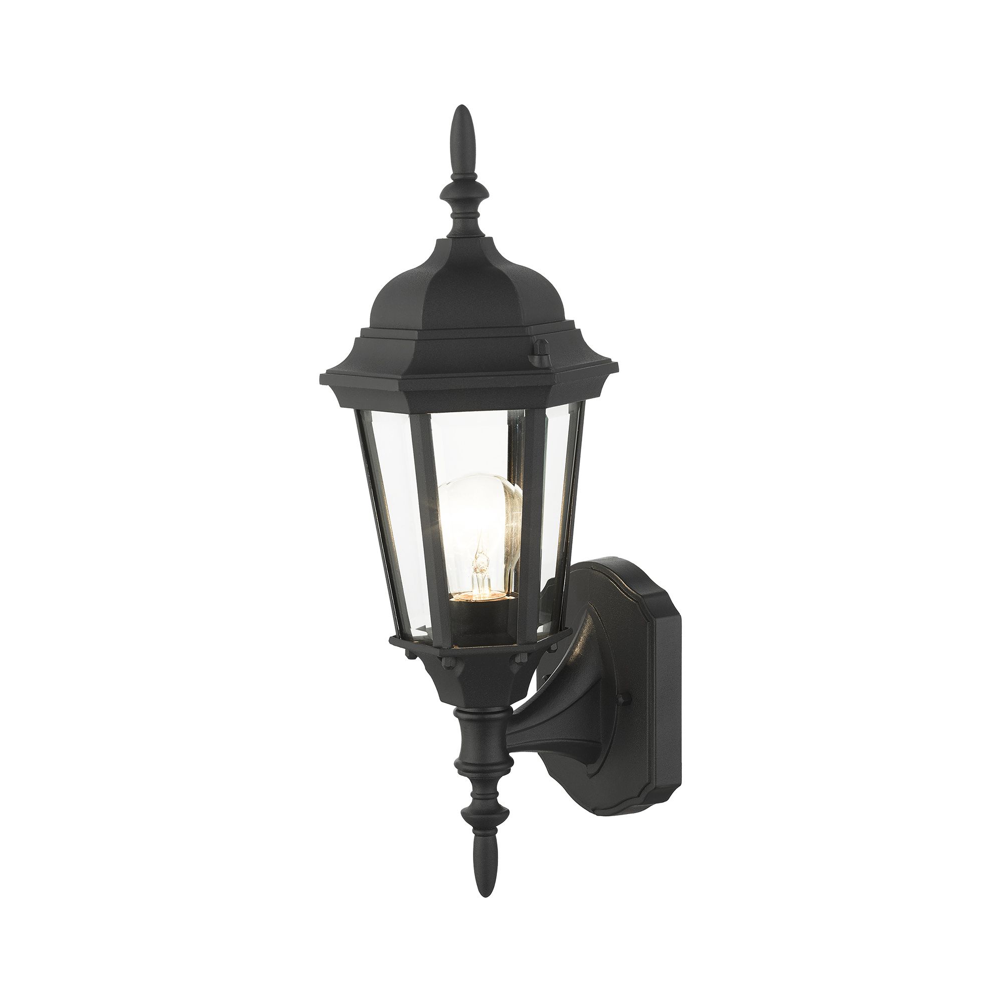 Hamilton 17 1/4" High Textured Black Outdoor Wall Light in scene