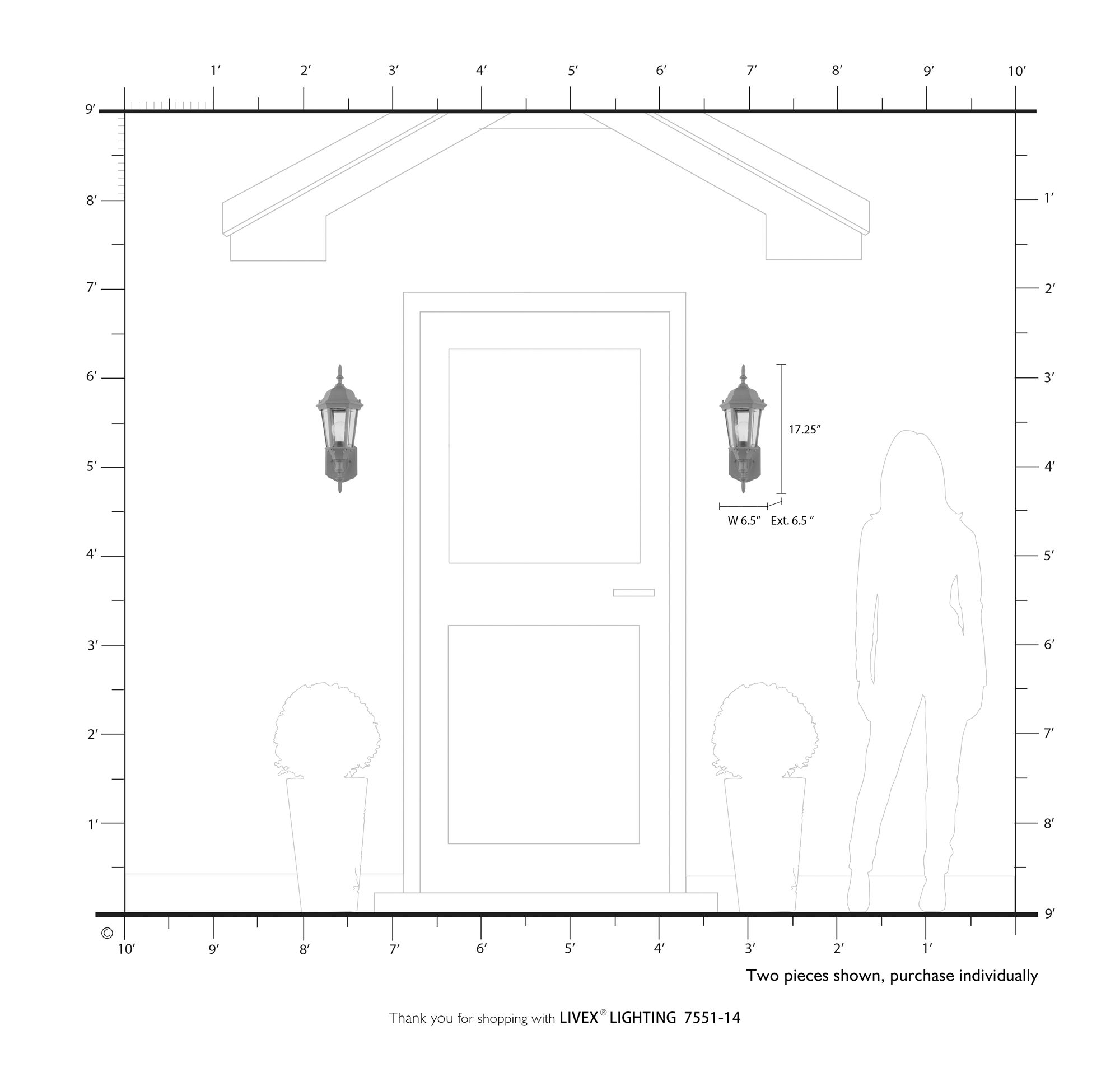 Hamilton 17 1/4" High Textured Black Outdoor Wall Light in scene