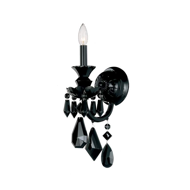 Image 1 Hamilton 17"H x 5"W 1-Light Crystal Wall Sconce in Jet Black