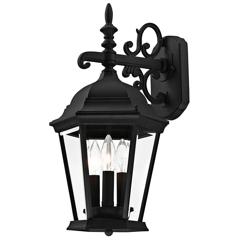 Image 7 Hamilton 18 1/2"H Textured Black 3-Light Outdoor Wall Light more views
