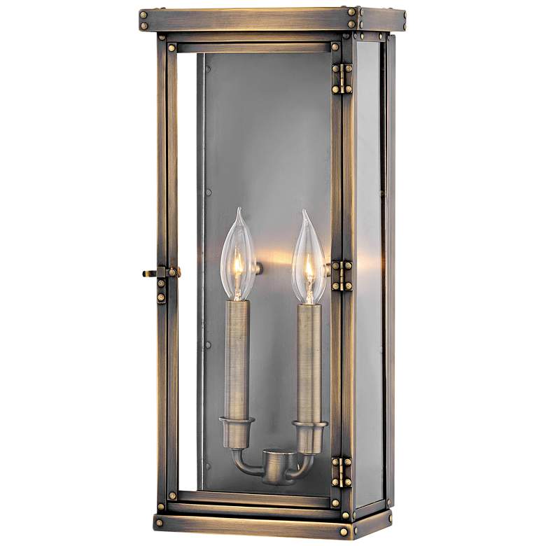 Image 1 Hamilton 18 1/4 inch High Dark Antique Brass Outdoor Wall Light