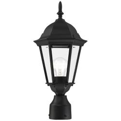 Hamilton 18&quot;H Black Clear Beveled Glass Outdoor Post Light
