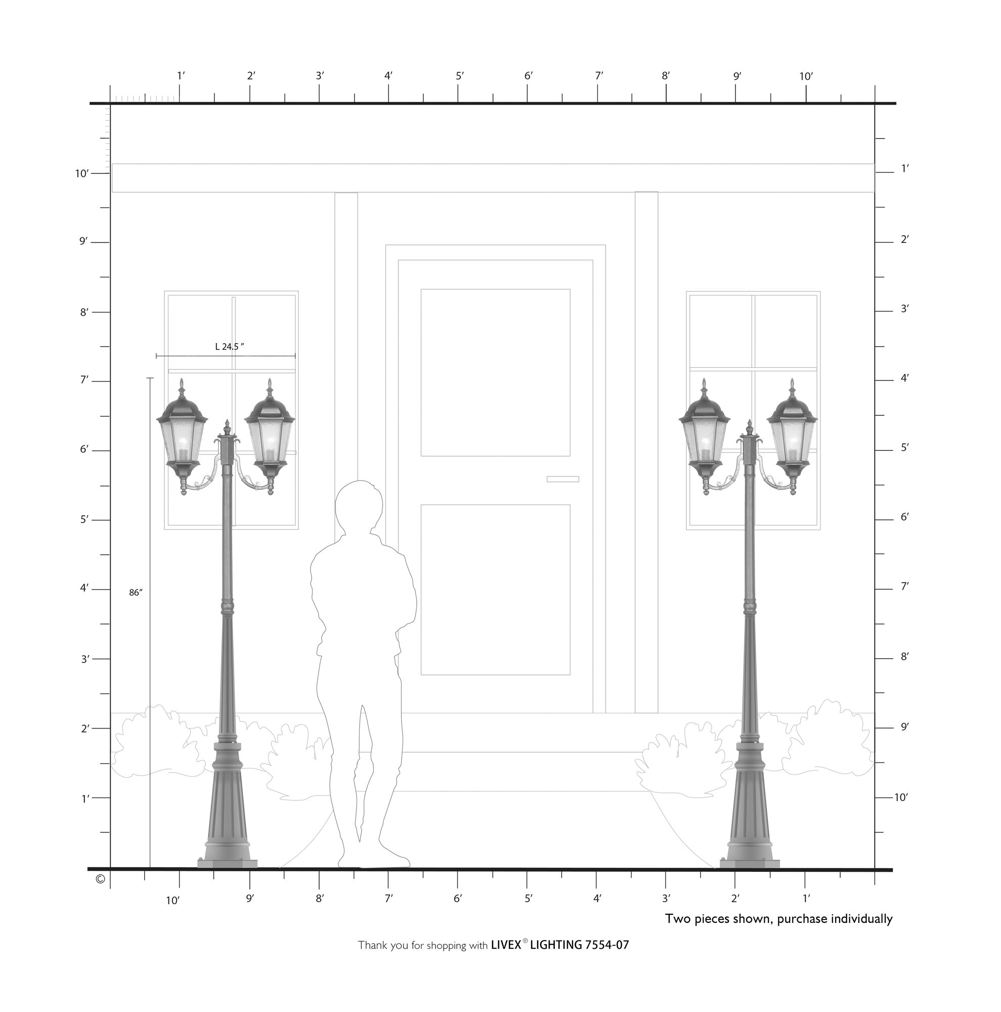 Image 3 Hamilton 2-Light Hamilton Post Mount Light more views