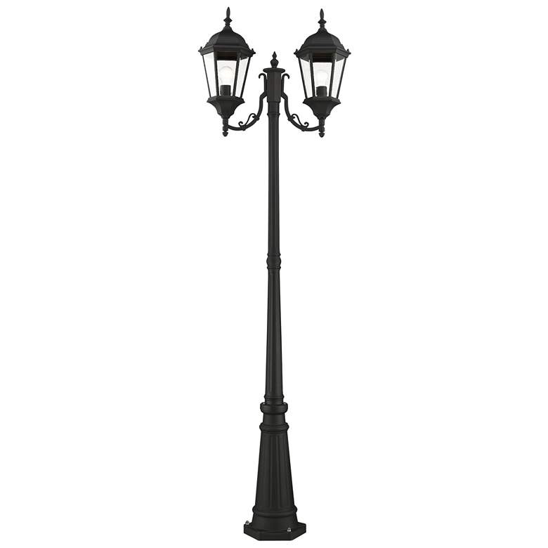 Image 1 Hamilton 2 Light Textured Black Outdoor Post Light