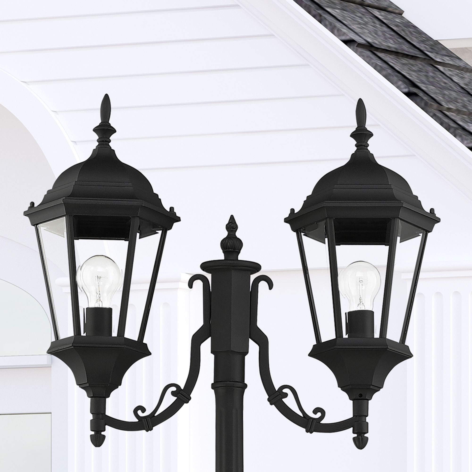 Hamilton 2 Light Textured Black Outdoor Post Light