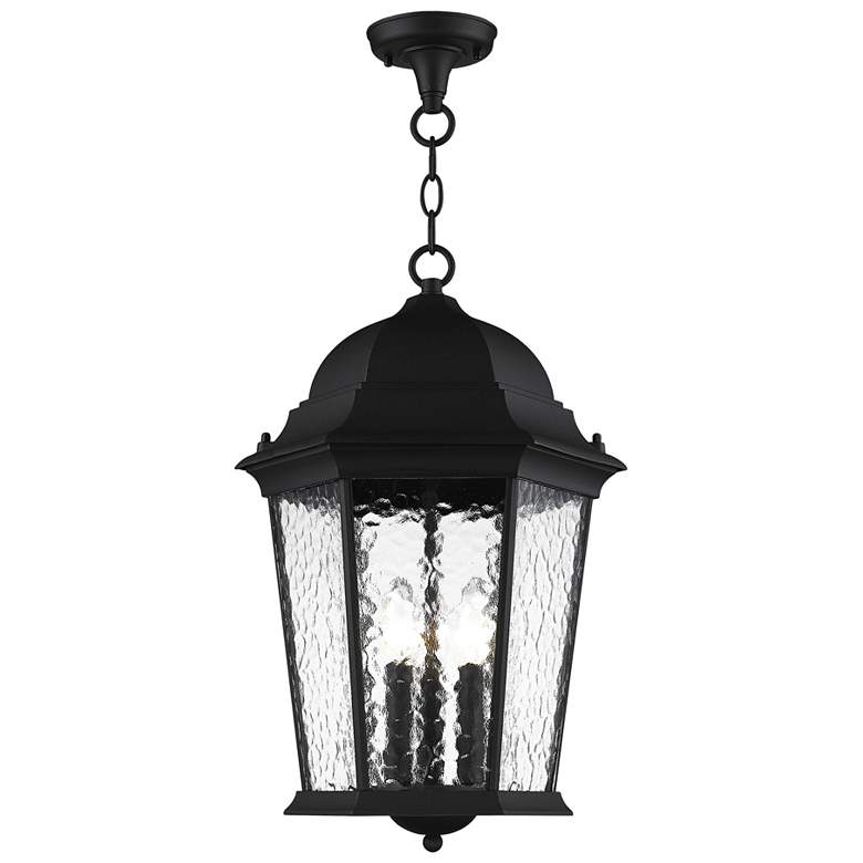 Image 1 Hamilton 3 Light Textured Black Outdoor Pendant Lantern