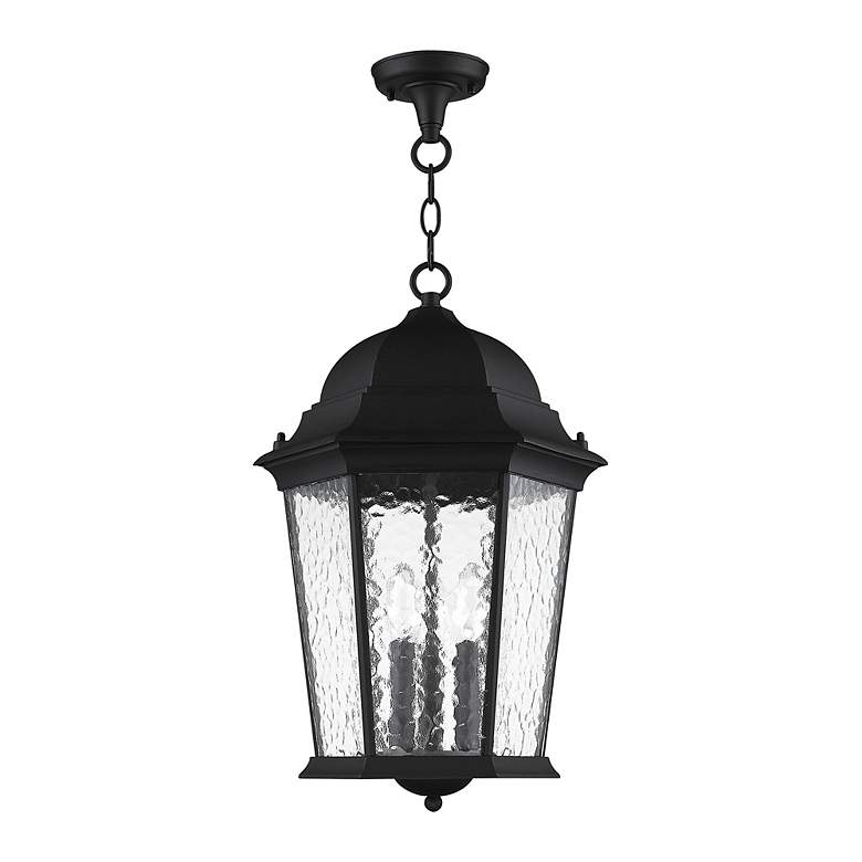 Image 3 Hamilton 3 Light Textured Black Outdoor Pendant Lantern more views
