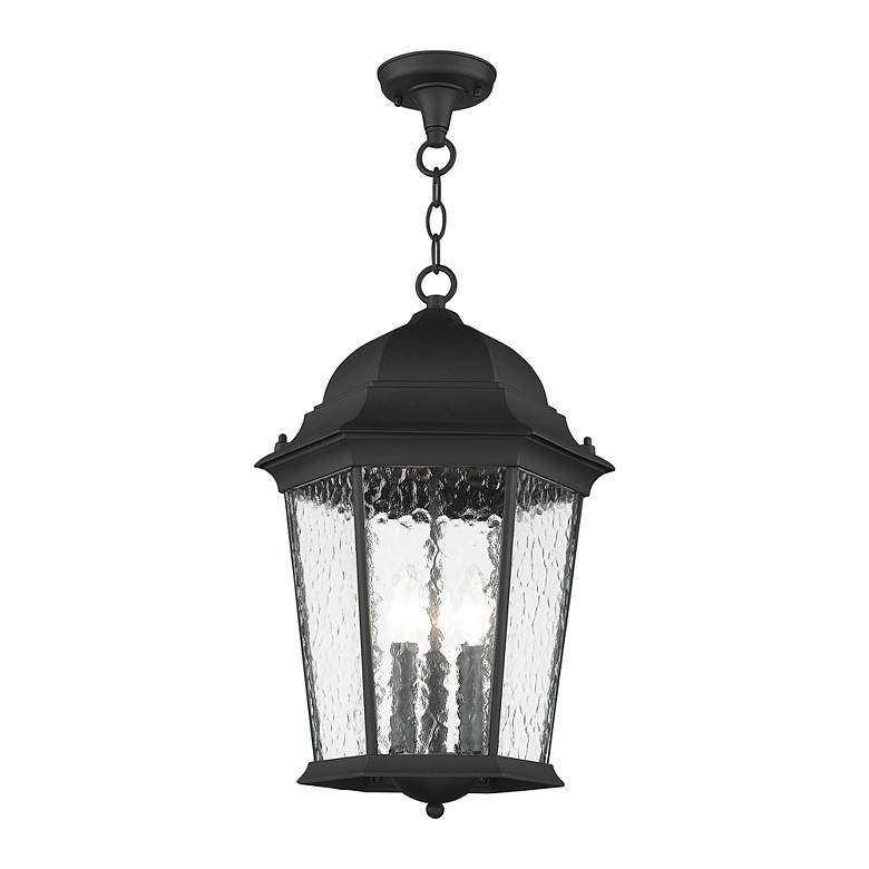 Image 4 Hamilton 3 Light Textured Black Outdoor Pendant Lantern more views