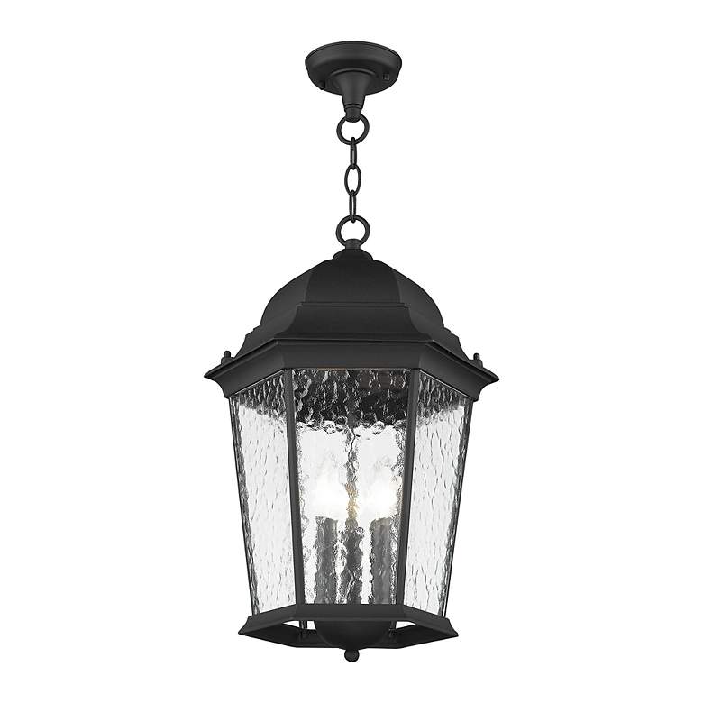 Image 5 Hamilton 3 Light Textured Black Outdoor Pendant Lantern more views