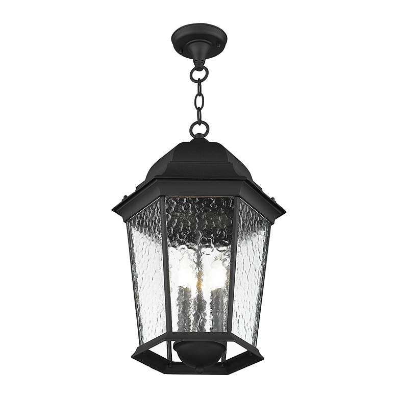 Image 6 Hamilton 3 Light Textured Black Outdoor Pendant Lantern more views