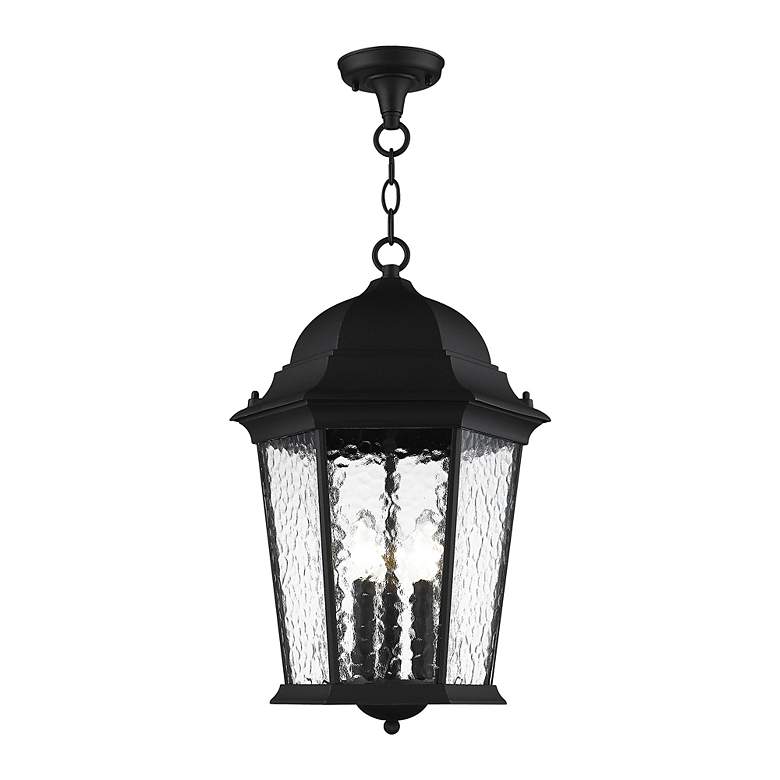 Image 7 Hamilton 3 Light Textured Black Outdoor Pendant Lantern more views