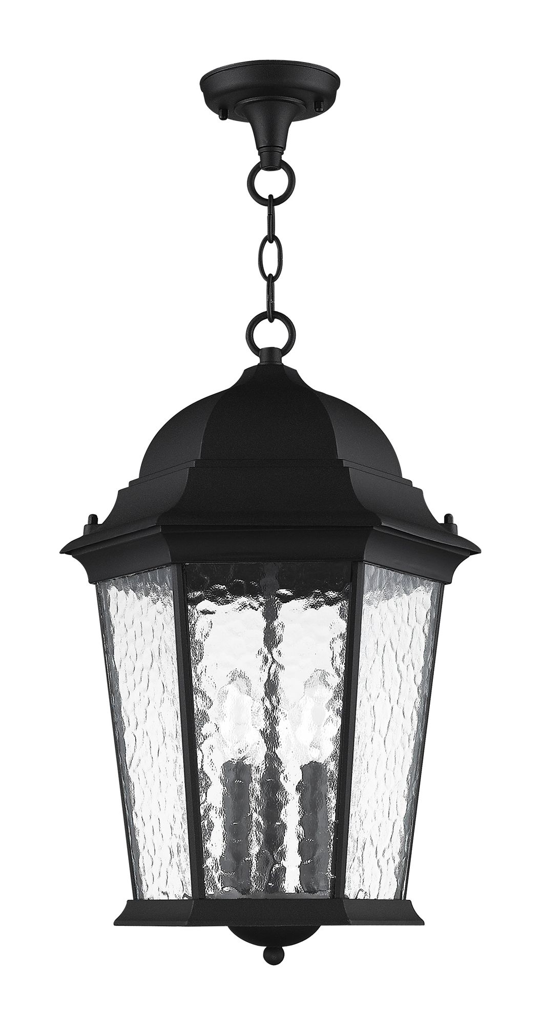 Hamilton 3 Light Textured Black Outdoor Pendant Lantern