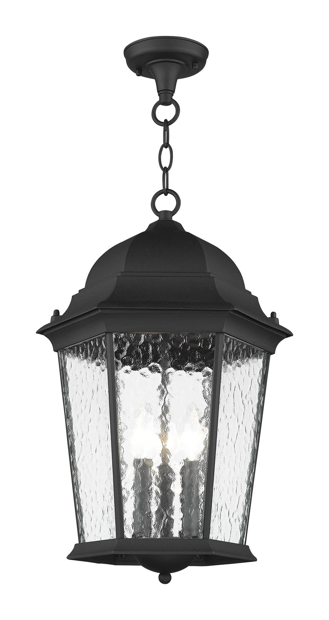 Hamilton 3 Light Textured Black Outdoor Pendant Lantern