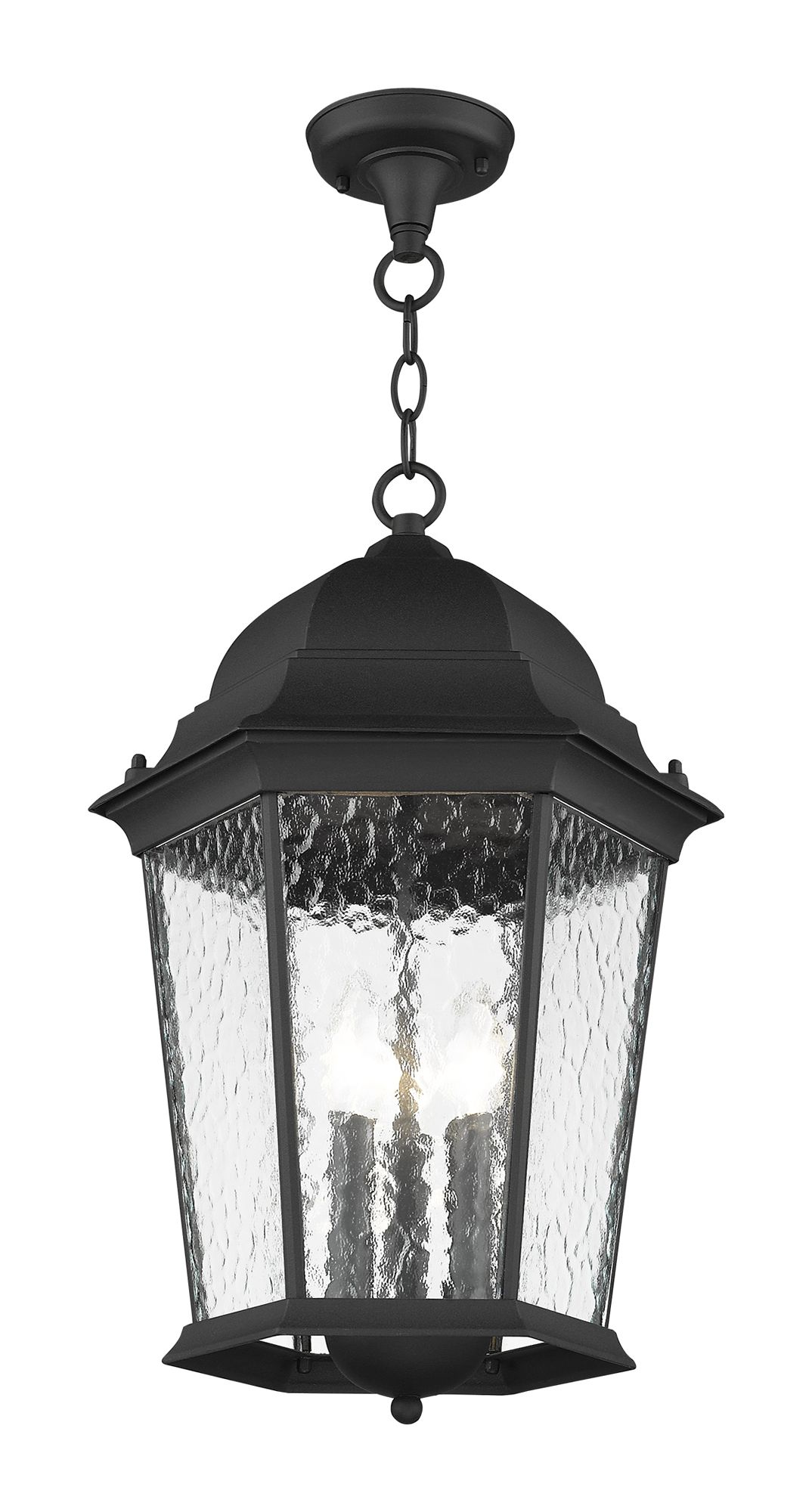 Hamilton 3 Light Textured Black Outdoor Pendant Lantern