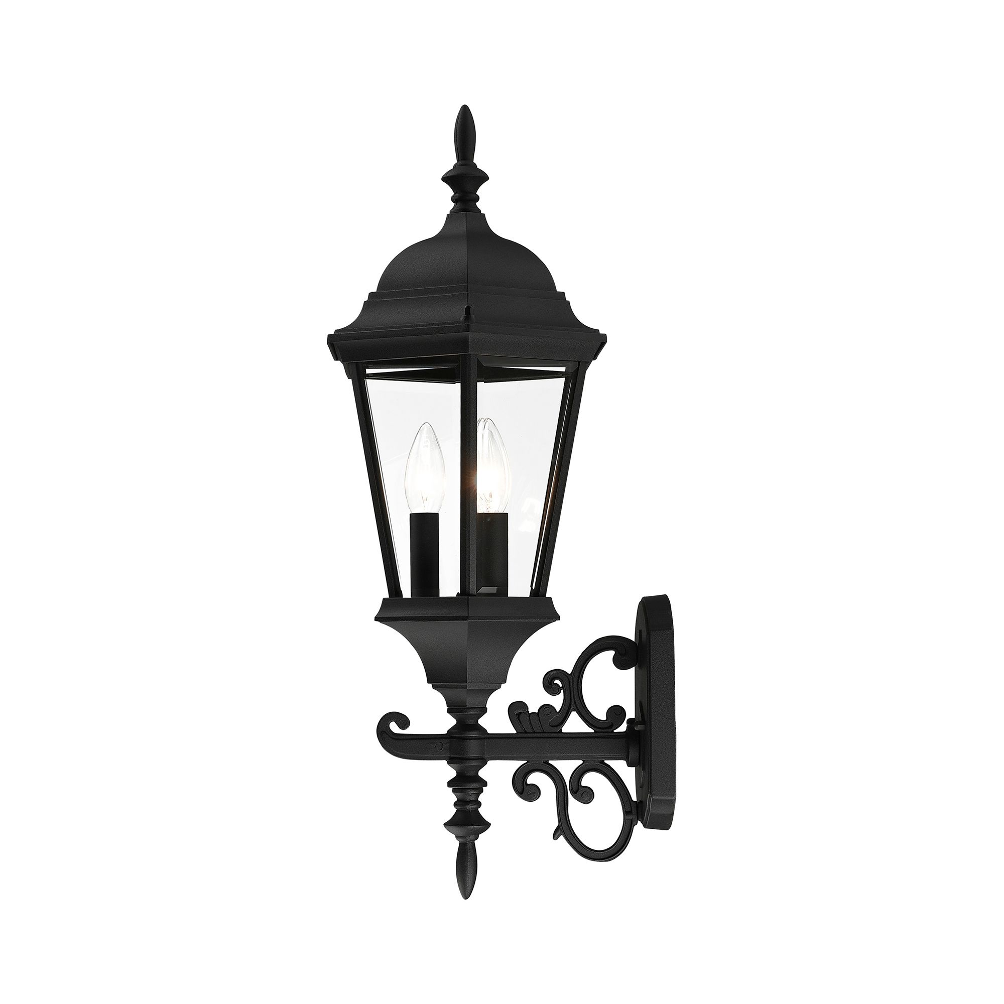 Hamilton 3 Light Textured Black Outdoor Wall Lantern