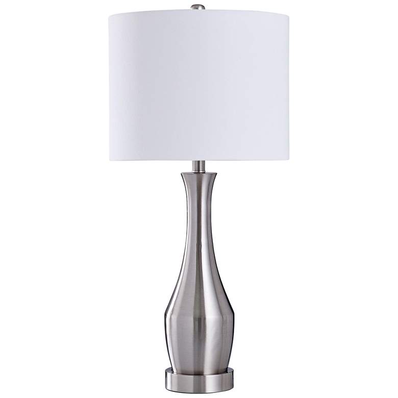 Image 1 Hamilton 31" Modern Brushed Steel Vase Table Lamp