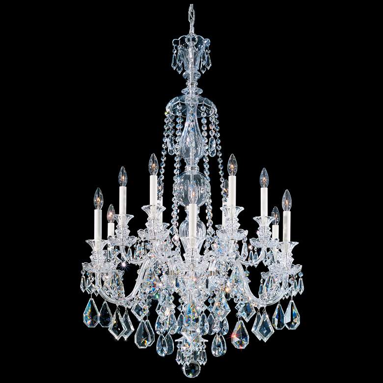 Image 1 Hamilton 44"H x 30"W 12-Light Crystal Chandelier in Silver