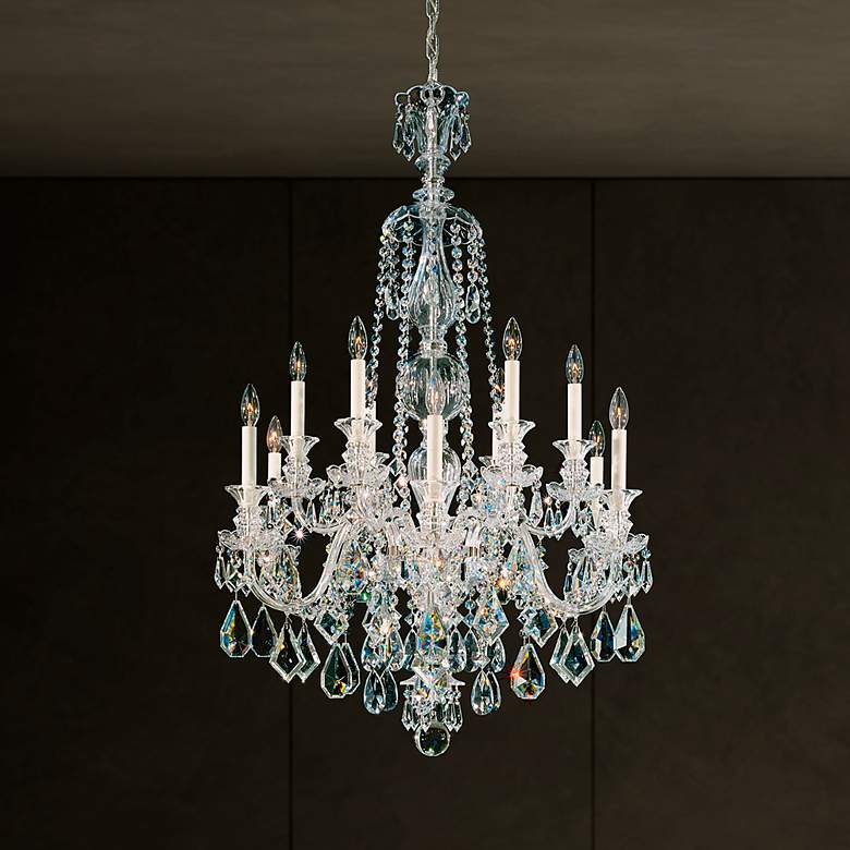 Image 1 Hamilton 44"H x 30"W 12-Light Crystal Chandelier in Silver