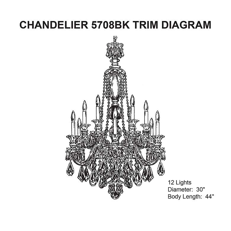 Image 5 Hamilton 44"H x 30"W 12-Light Crystal Chandelier in Silver more views