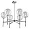 Hamilton 6-Light Chrome and Brushed Nickel Metal and Clear Glass Chandelier