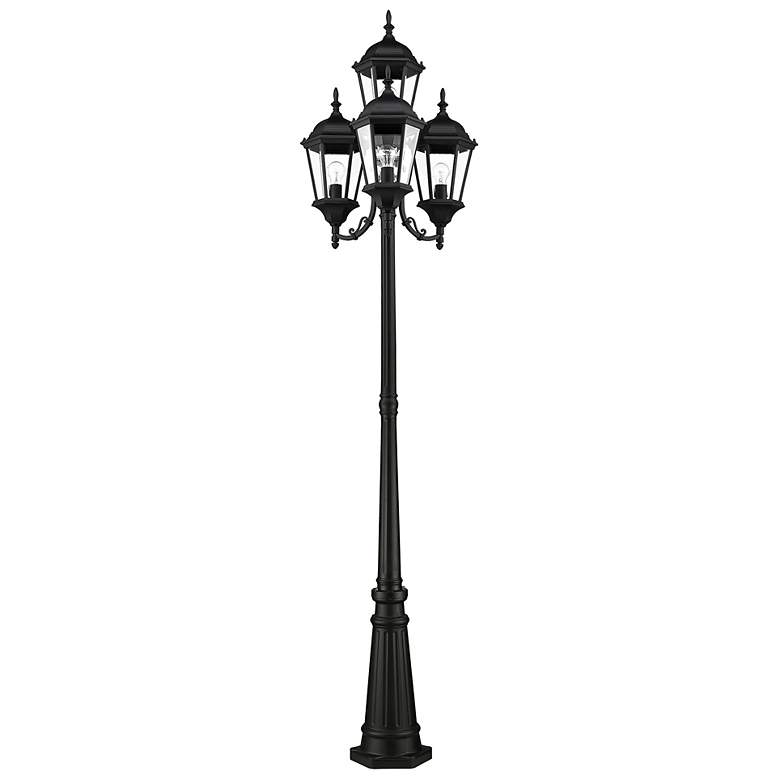 Image 5 Hamilton 95" High Black 4-Head Outdoor Post Light with Base more views