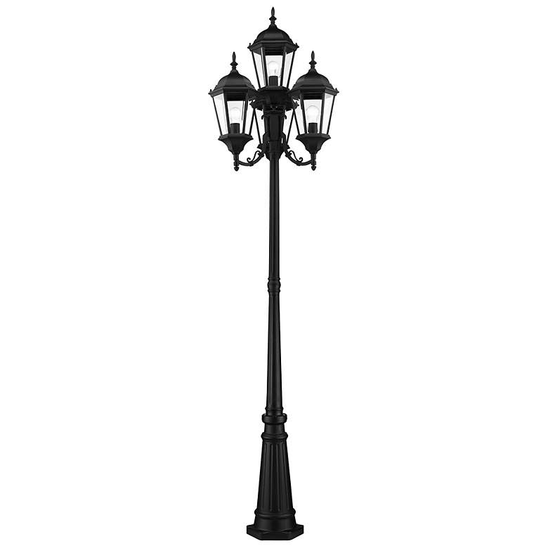 Image 6 Hamilton 95" High Black 4-Head Outdoor Post Light with Base more views