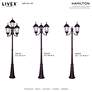 Hamilton 95" High Bronze 4-Head Post Light with Base in scene