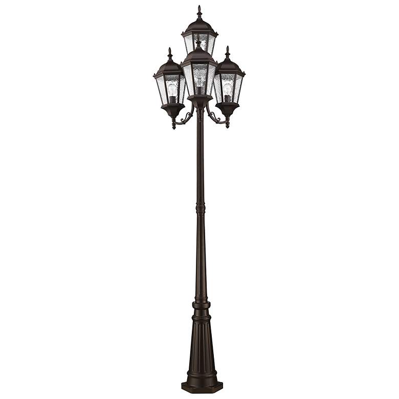 Image 6 Hamilton 95" High Bronze 4-Head Post Light with Base more views