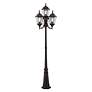 Hamilton 95" High Bronze 4-Head Post Light with Base in scene