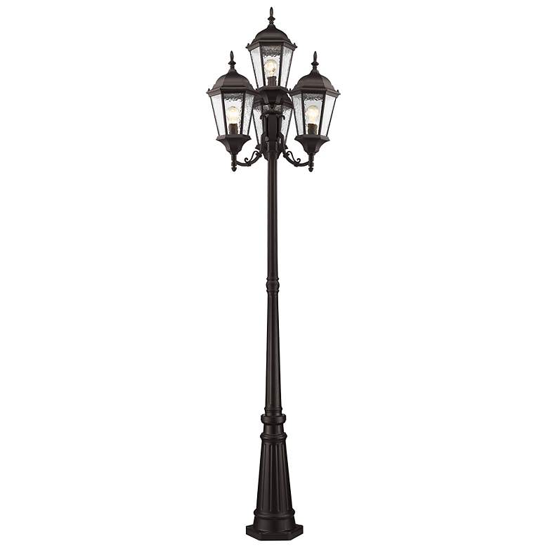 Image 7 Hamilton 95" High Bronze 4-Head Post Light with Base more views