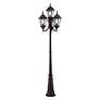 Hamilton 95" High Bronze 4-Head Post Light with Base in scene