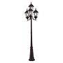Hamilton 95" High Bronze 4-Head Post Light with Base in scene