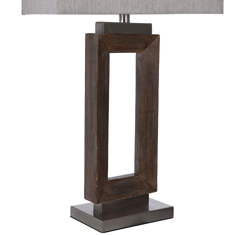 Image 4 Hamilton Brown Wood 32" High Hollow Rectangular Table Lamp more views
