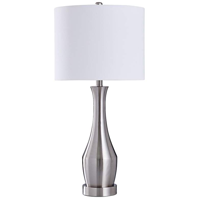 Image 1 Hamilton Brushed Steel Vase Table Lamp