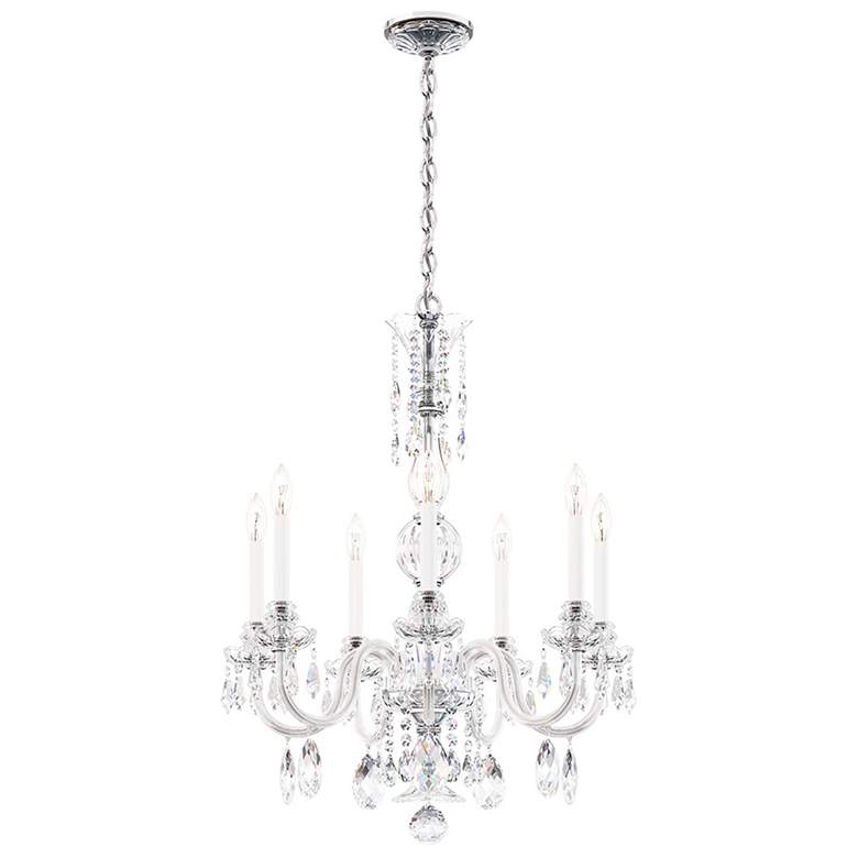 Image 1 Hamilton Nouveau 32.5"H x 26"W 6-Light Crystal Chandelier in Silv