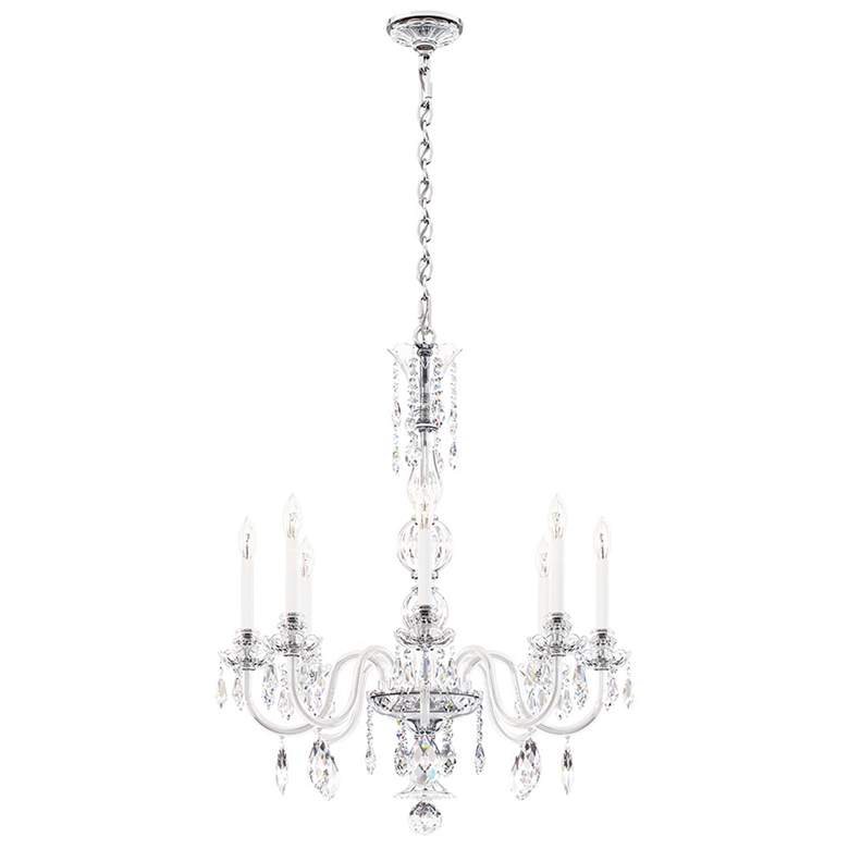 Image 1 Hamilton Nouveau 35"H x 28"W 7-Light Crystal Chandelier in Silver