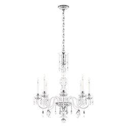 Hamilton Nouveau 35"H x 28"W 7-Light Crystal Chandelier in Silver