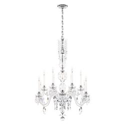 Hamilton Nouveau 44"H x 30"W 8-Light Crystal Chandelier in Silver