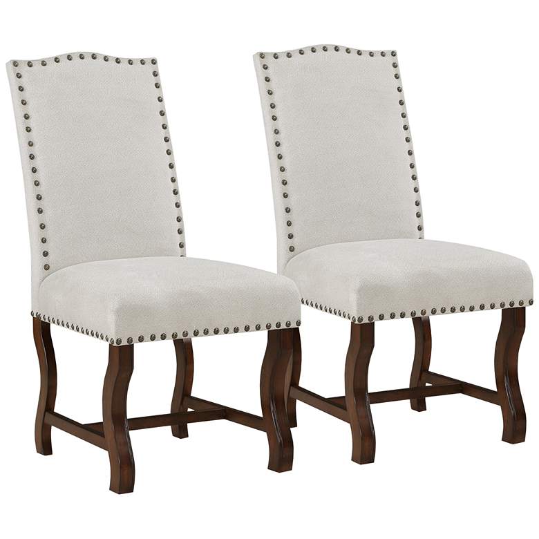 Image 1 Hamilton Oatmeal Fabric Dining Chairs Set of 2