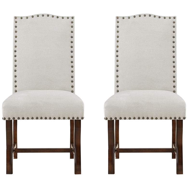Image 7 Hamilton Oatmeal Fabric Dining Chairs Set of 2 more views