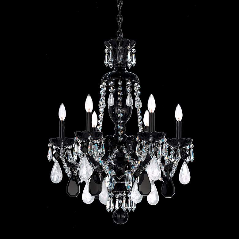 Image 3 Hamilton Rock Crystal 29.5"H x 22"W 6-Light Chandelier in Jet Bla more views