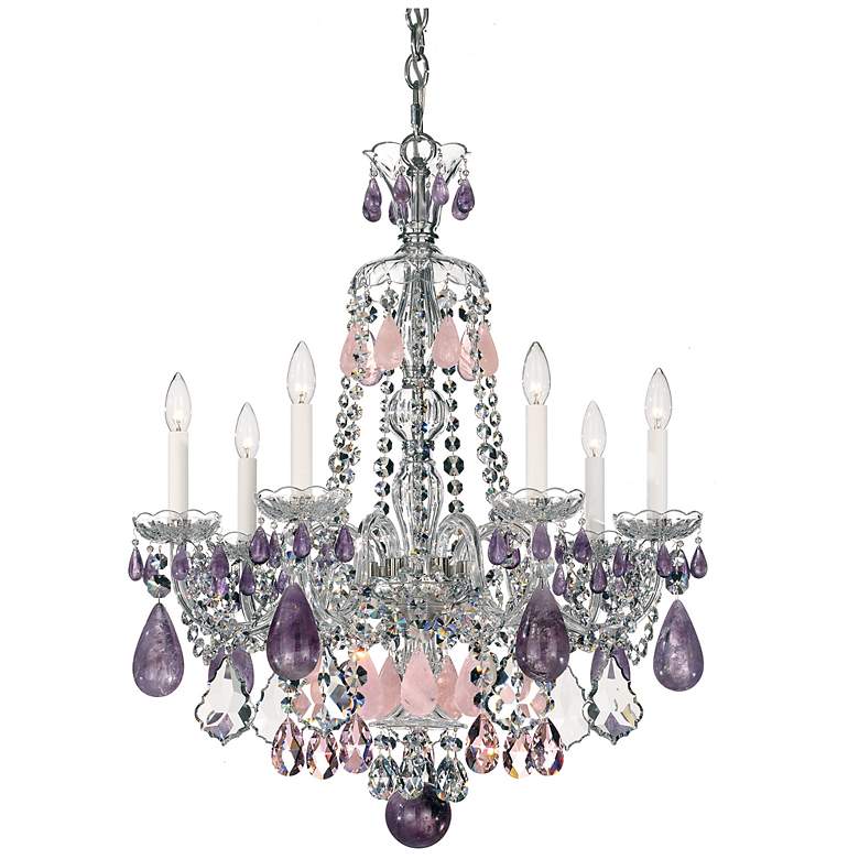 Image 2 Hamilton Rock Crystal 31"H x 24"W 7-Light Chandelier in Jet Black